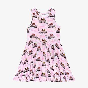 Posh Peanut x Barbie Cruisin Pink Racerback Girl Twirl Dress 5-6